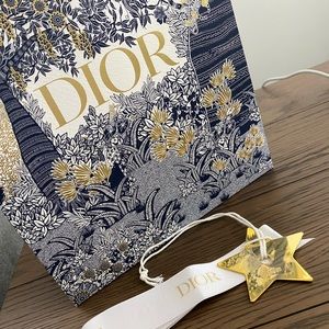 Original Dior Holiday 2019 edition shopping bag with gold hardware Star